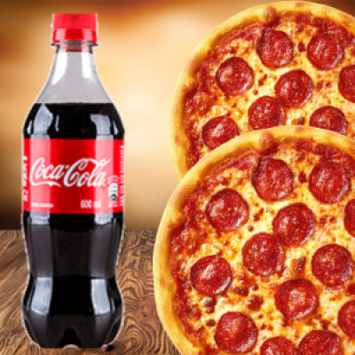 2 Pizzas Gigantes + Coca Cola 2L